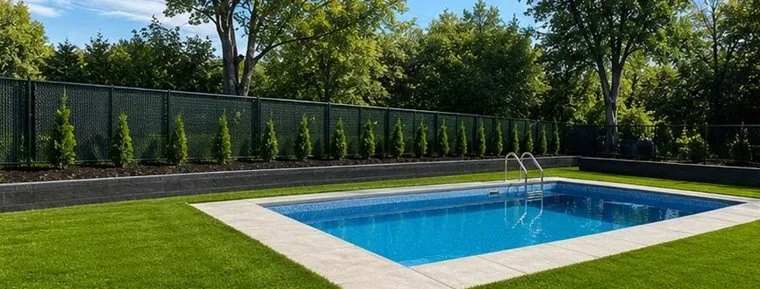 Réalisation TURF A&G : contour de piscine en gazon synthétique